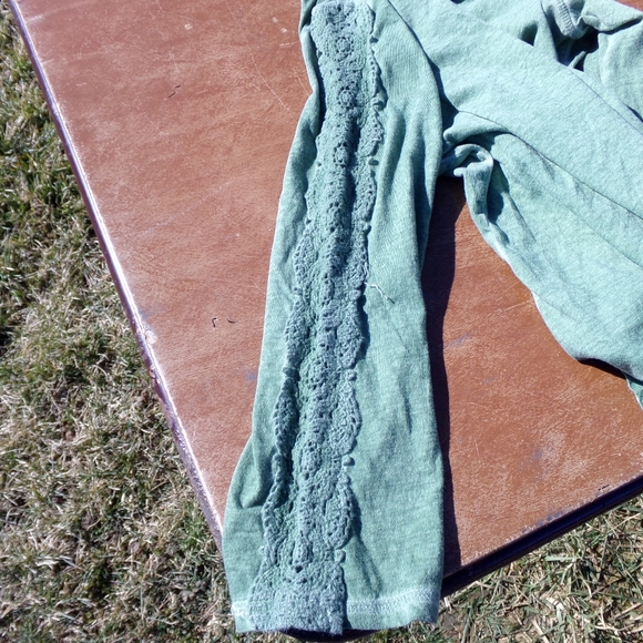 LRL Lauren Jeans Co. Green 1/4 Button Down Mid Sleeve Top- Size XL - Picture 3 of 4